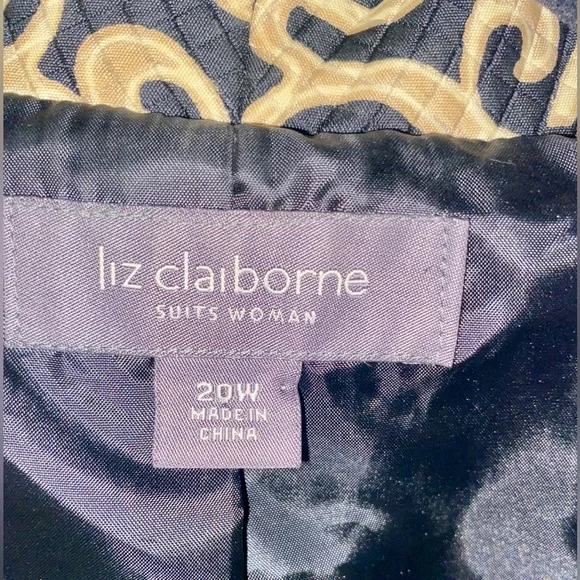 Liz Claiborne Black and Cream Patterned Blazer 20W - Picture 8 of 17